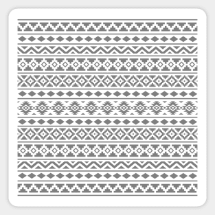 Aztec Essence Pattern II Gray on White Sticker